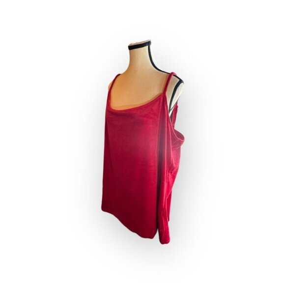 🆕NWT Women’s torrid 3 (4) Red Velour Sleeveless Lounge Camisole 22 24 26 28 - Picture 8 of 11